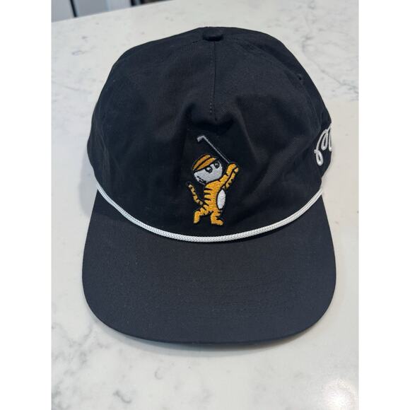 Malbon Golf Tiger Buckets Collection Snapback Hat Limited Edition Rope Cap Black - Picture 1 of 5